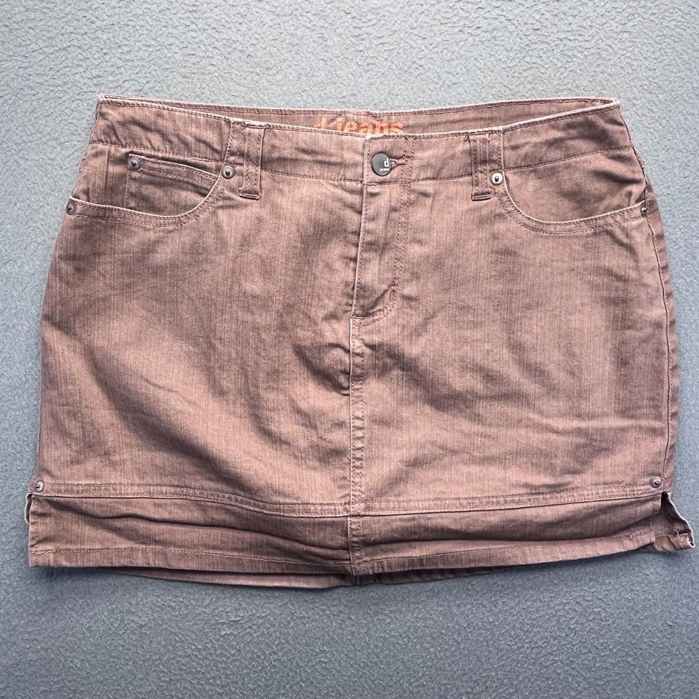 d.jeans Women Skort Brown Cotton Blend Size 6 Y2K Utility Mini Skirt